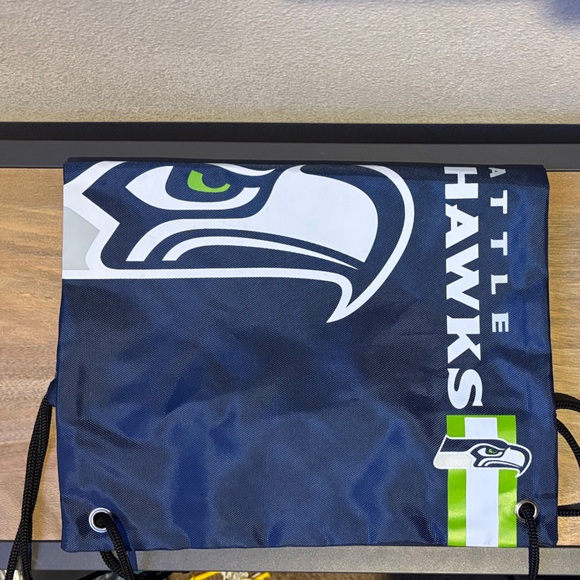 NFL Seattle Seahawks Blue Drawstring Backpack - Picture 2 of 2
